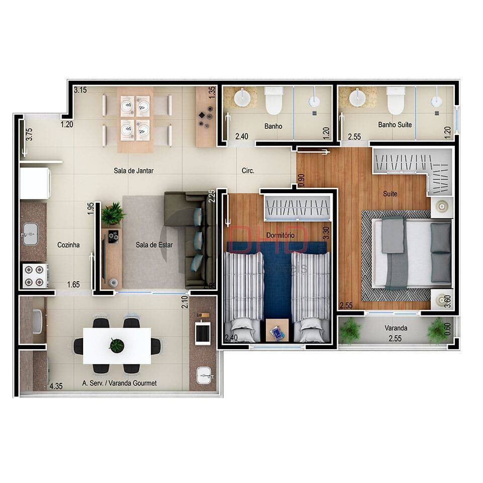 Apartamento à venda com 2 quartos, 62m² - Foto 15