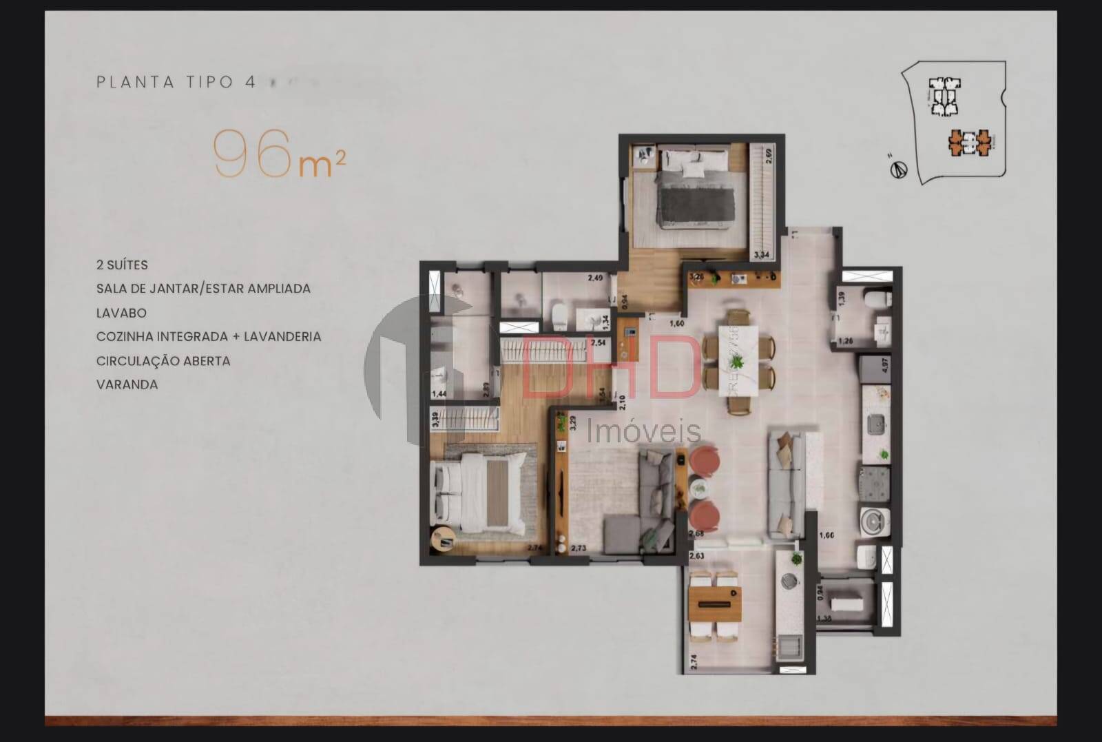 Apartamento, 2 quartos, 96 m² - Foto 1